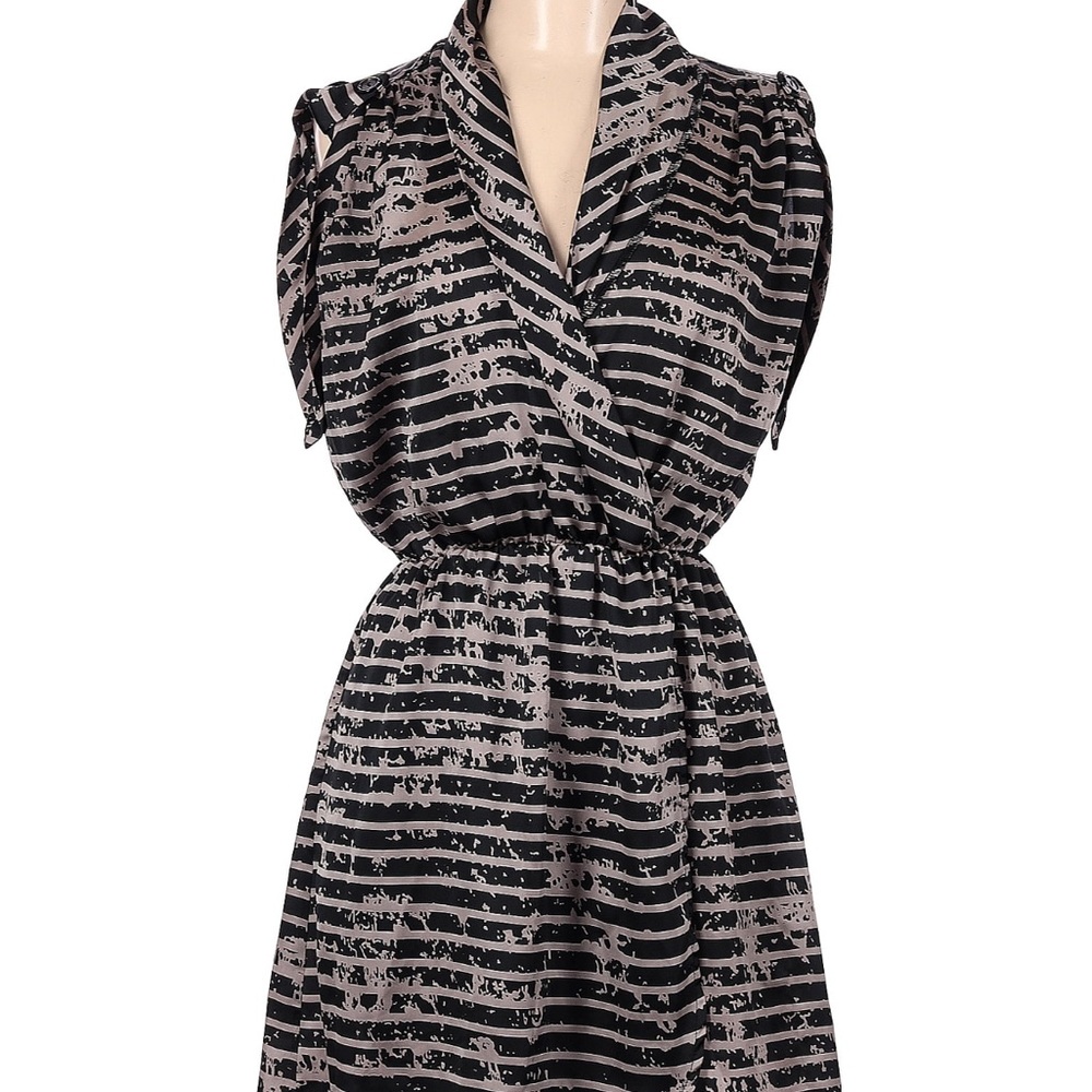 Chic Black and Gray Striped Dress